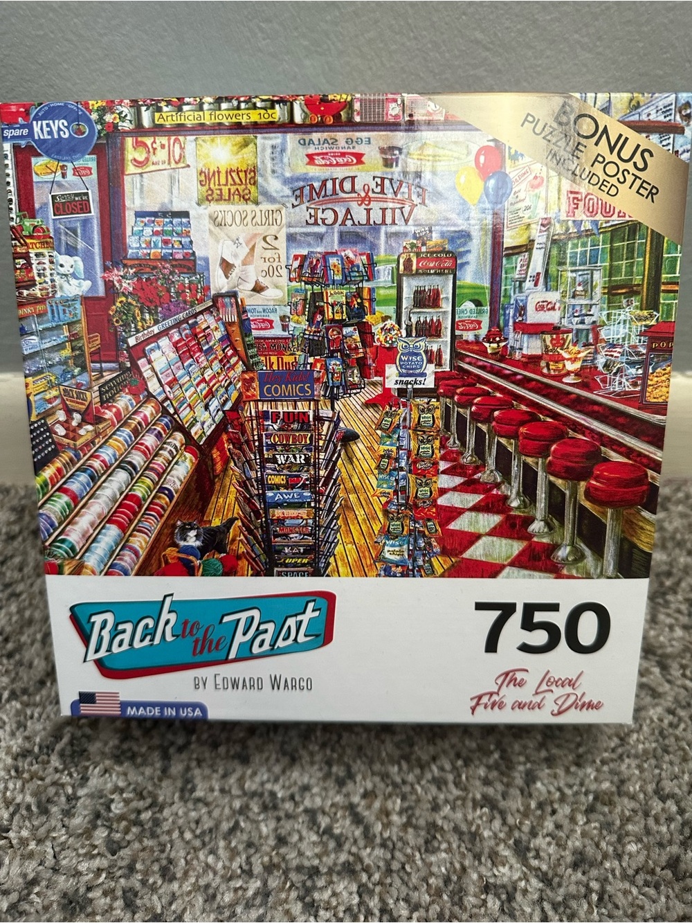 Back to the Past 750-Piece Jigsaw Puzzle - Red & Multi